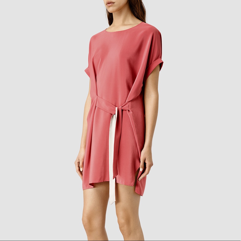 All Saints ‘Sonny’ Silk Shift Dress In Sorbet